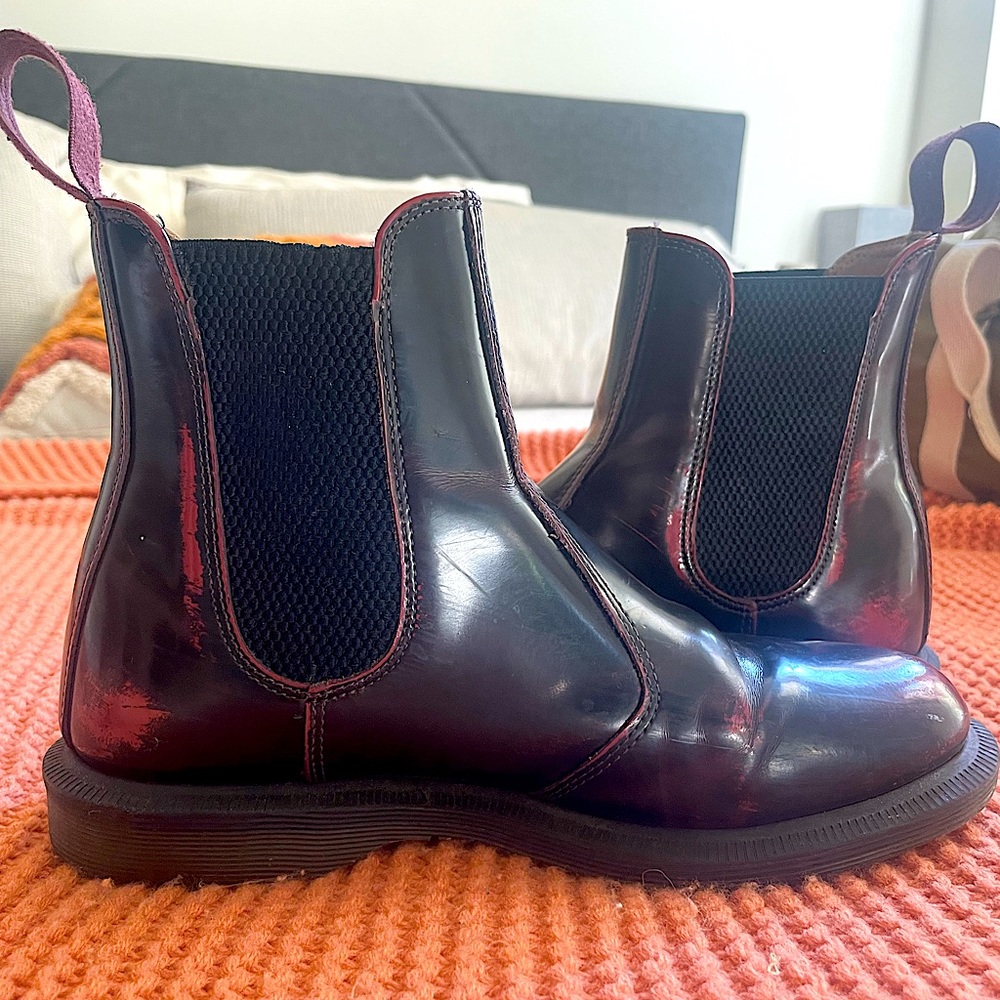 Dr. Martens Florida Arcadia Leather Chelsea Boots Cherry Red - US size 6